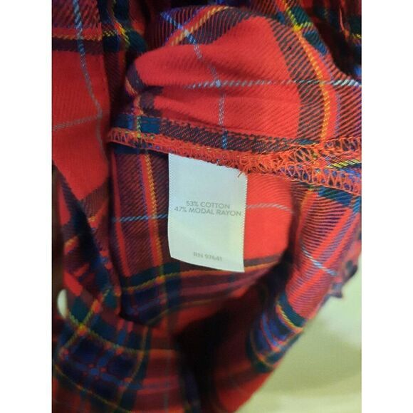 J. Jill Size S Petite Red Blue Plaid Flannel Button Up Shirt - Picture 3 of 4